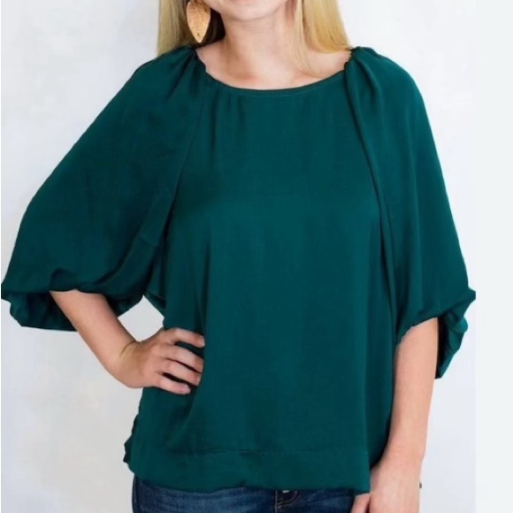 Bobeau Silky Balloon Sleeve Blouse - Picture 1 of 4